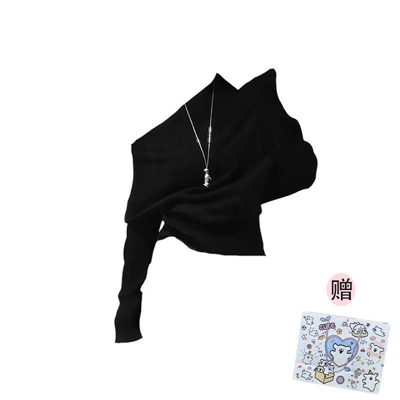 MARIE·COCO Knitwear Women's One Word Shoulder Top Boat Neck Moderate