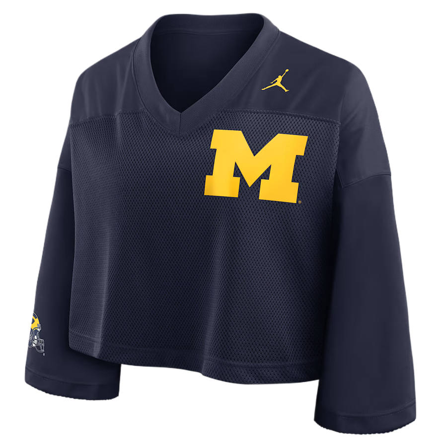 Jordan Jordan Michigan Jersey Women's Jordan Brand Dri-FIT College Cropped Top