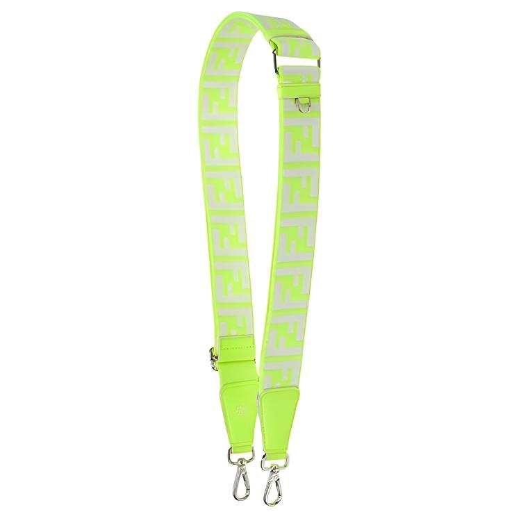 FENDI Ribbon With Calfskin Bag Straps Women's Neon Yellow