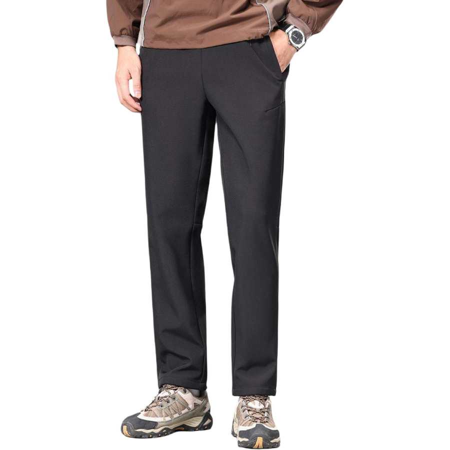Hodo Casual Pants Men's Thickened And Fleece Lined Straight Fit Pants