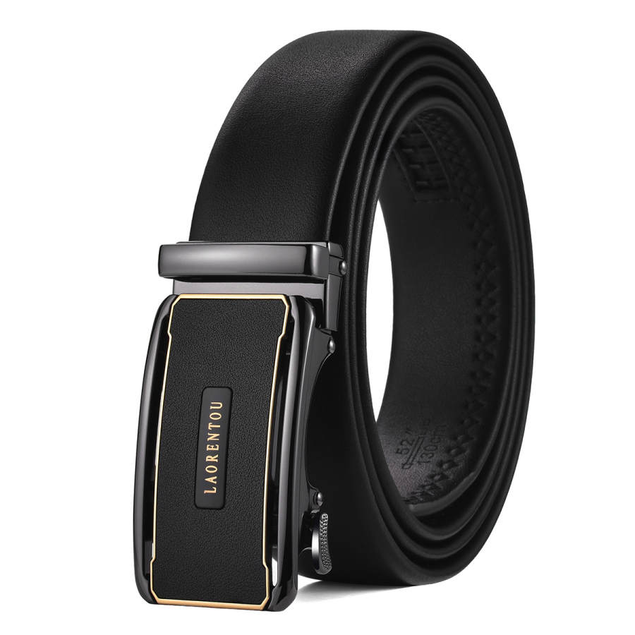LAORENTOU LAORENTOU Cow Split Leather Belts Men's 3.5cm