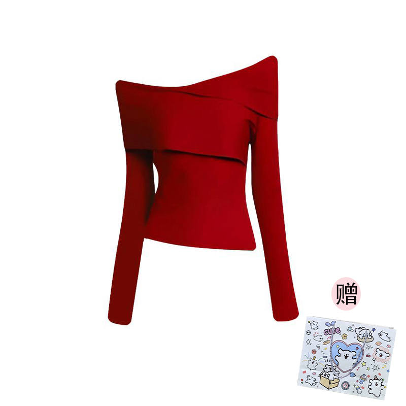 MARIE·COCO Knitwear Women's Red Top Boat Neck Moderate