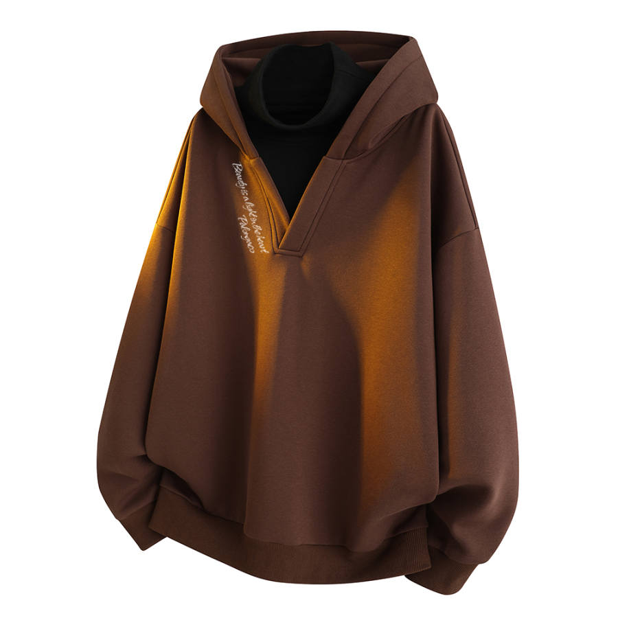 PAL ONGACO Sweatshirts Unisex Hooded Moderate Mock Two Piece