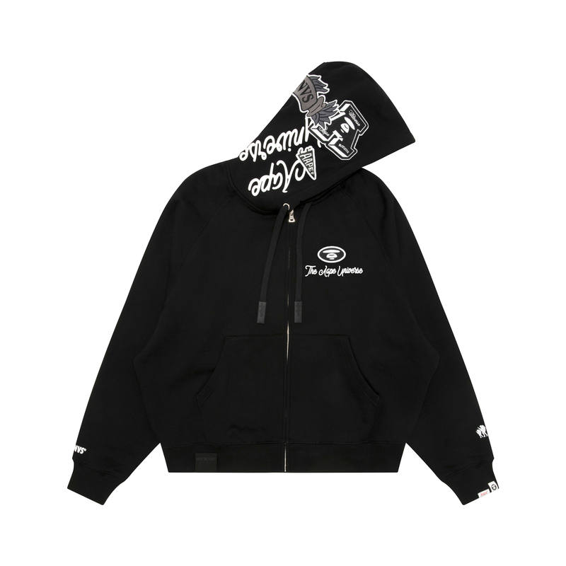 Aape Aape applique zip-up hoodie