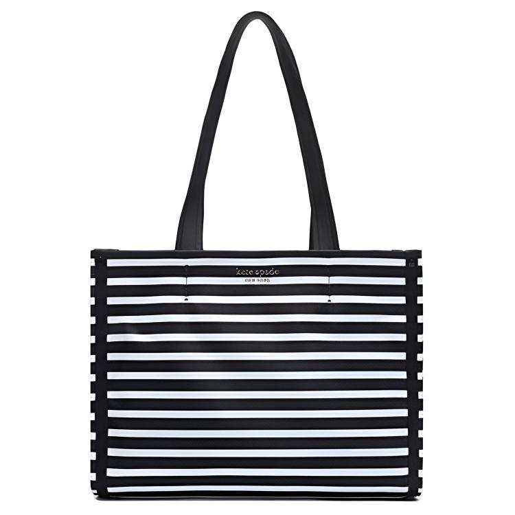 Kate Spade Fabric Tote Bag, Shopping Bag, Handbag, Shoulder Bag Women's Black White Stripes