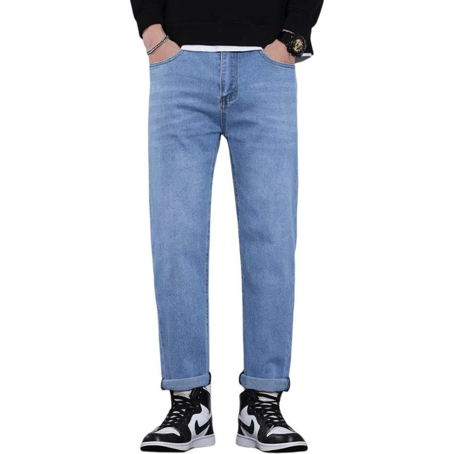 BALENO Jeans Men's Light Blue Moderate Straight Fit Pants