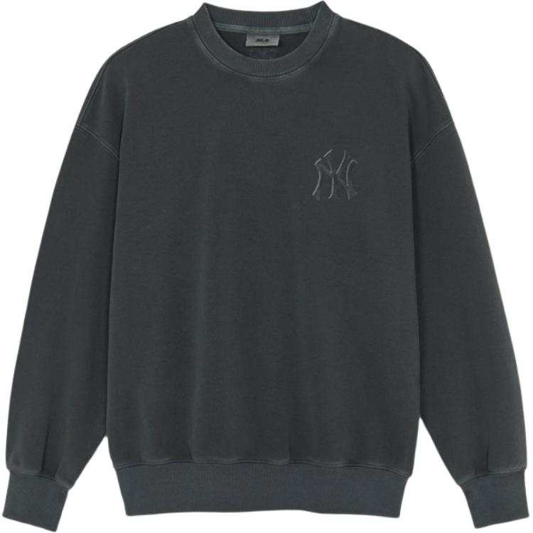 MLB New York Yankees Sweatshirts Men's Carbon Black Gray Crew Neck Moderate