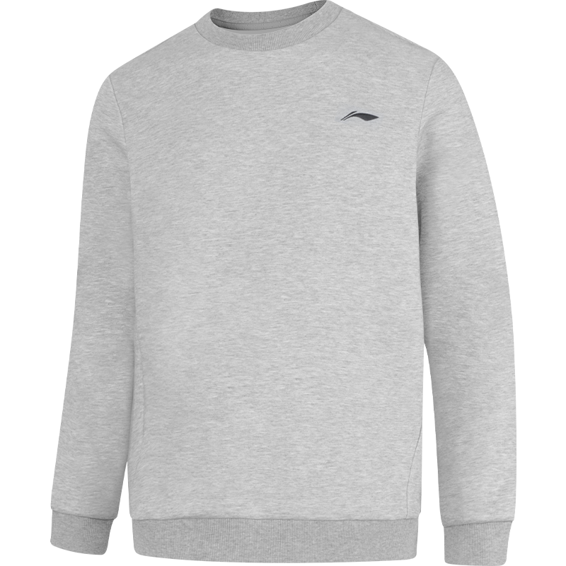 Li-Ning Li Ning Sweatshirts Men's Heather Gray Crew Neck Moderate
