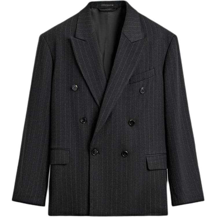 ZARA Business Suits Men's Stripes Suit Collar Moderate Business Suit