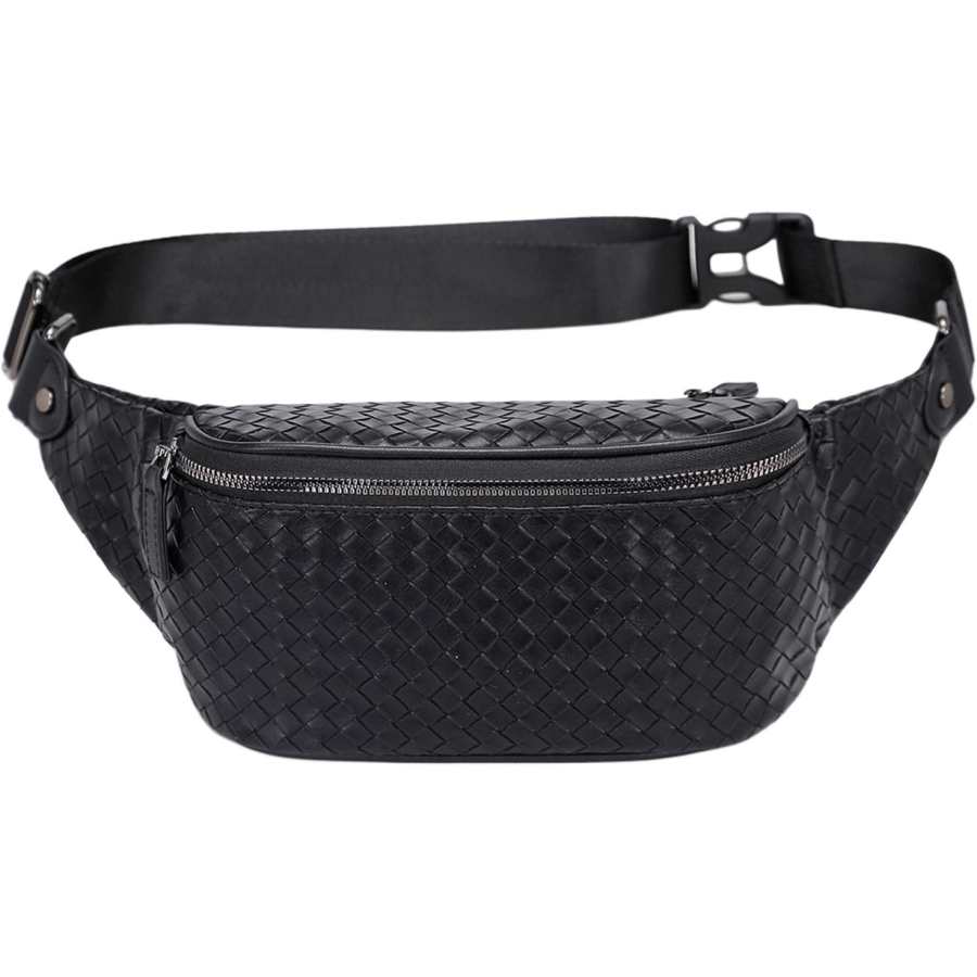 Slazenger PU Soft Leather Sling Bag, Fanny Pack Regular Unisex Black