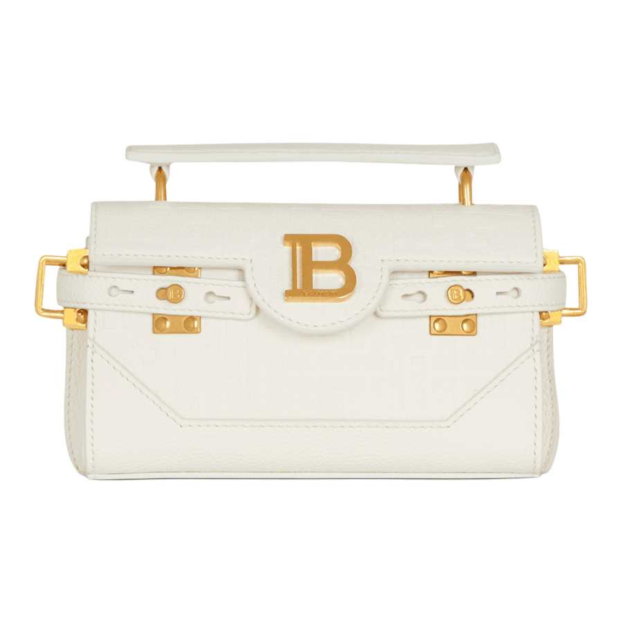 BALMAIN B BUZZ Calfskin Shoulder Bag, Crossbody Bag, Handbag Women's Beige