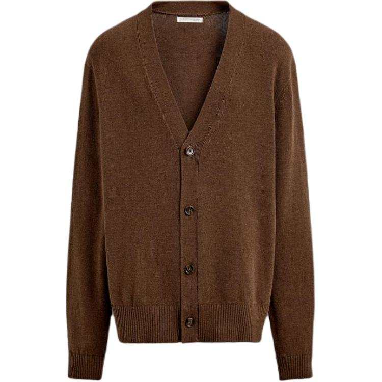 ZARA Knitwear Men's Brown V Neck Moderate