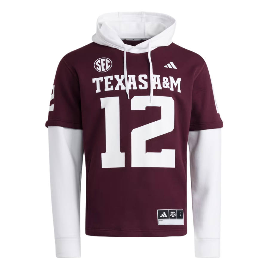 Adidas Adidas Texas A&M Aggies Football Jersey Hoodie Sweatshirt Men's