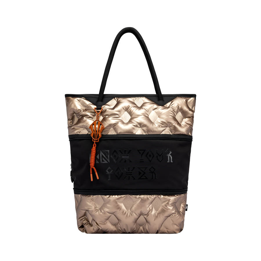 Anta Basketball Collection Fabric Tote Bag, Shopping Bag, Handbag, Shoulder Bag Unisex Chestnut Umber