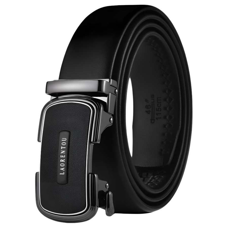 LAORENTOU Zinc Alloy Leather Belts Men's 3.5cm