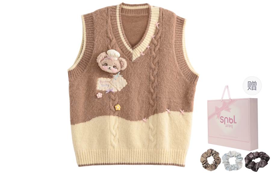 SNBL Knitwear Women's Brown V Neck Moderate