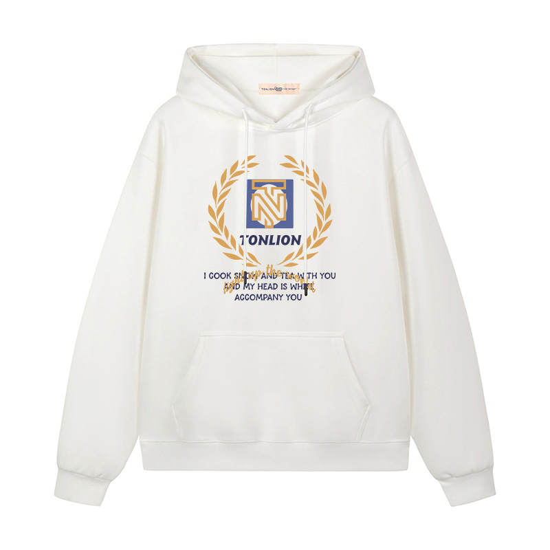 Tonlion Sweatshirts Unisex Hooded Moderate Heavyweight
