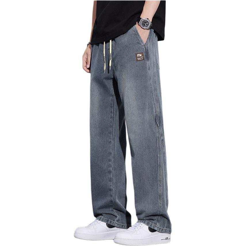 Tonlion Jeans Unisex Medium Blue Moderate Straight Fit Pants