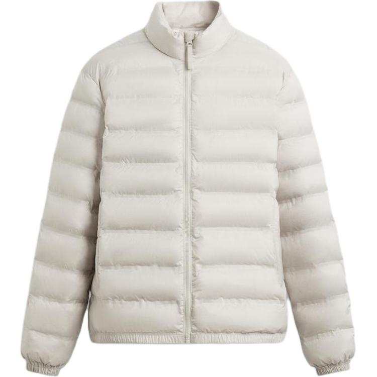 ZARA Puffer Jackets Men's Beige Stand Collar Moderate Puffer Jacket