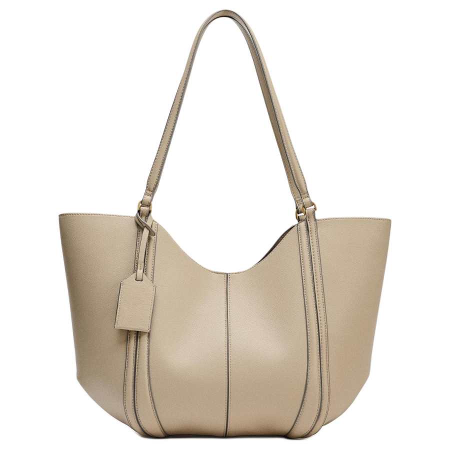 ZARA Pu Tote Bag, Shopping Bag, Handbag, Shoulder Bag Extra Large Women's Beige