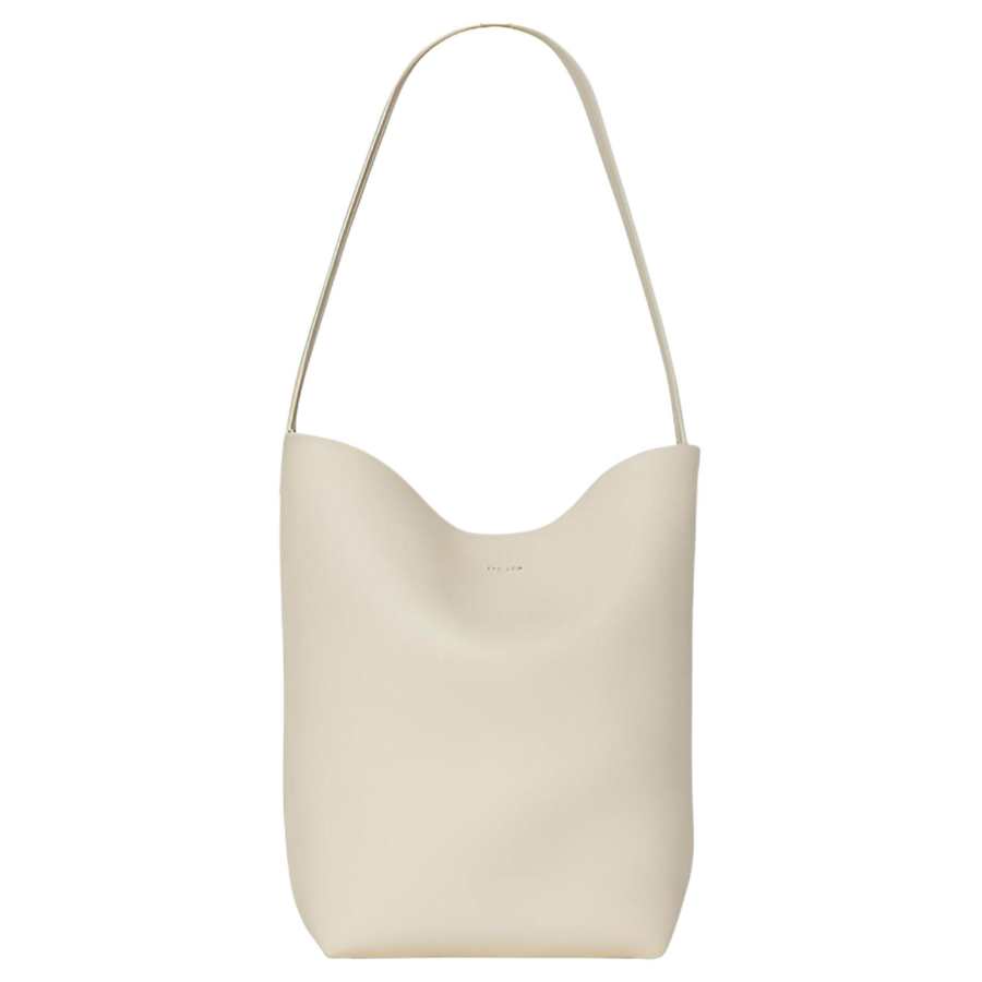 THE ROW N/S Park Grain Calfskin Bucket Bag Tote Handbag, Shoulder Bag Medium Women's Ivory White