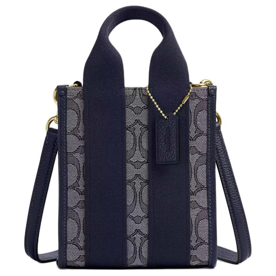 COACH Smith Pebble Leather Shoulder Bag, Crossbody Bag, Handbag Mini Women's Marine Blue