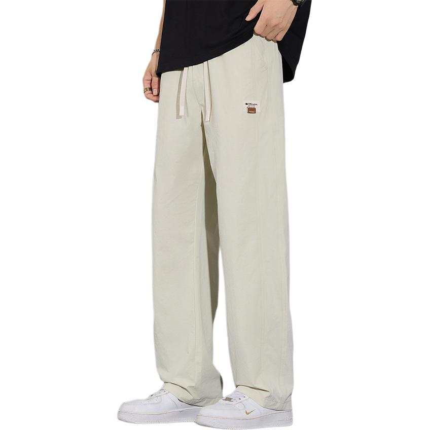 Tonlion Casual Pants Unisex Thin Straight Fit Pants