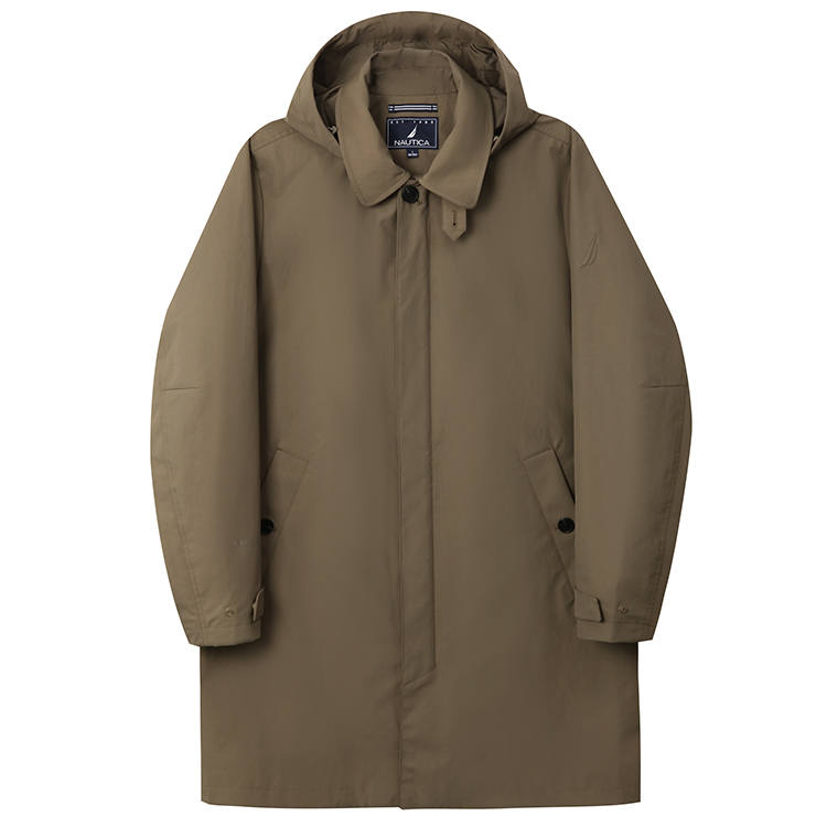 NAUTICA Trench Coats Men's Crocodile Brown 200 Detachable Hood Moderate Other