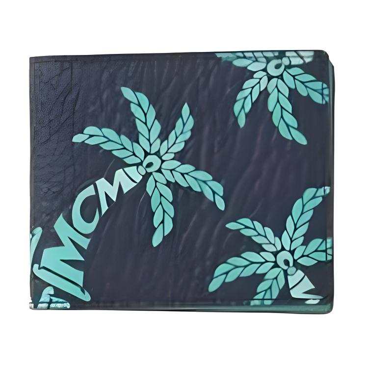 MCM Aren Artificial Leather Wallet Mini Women's Marine Blue
