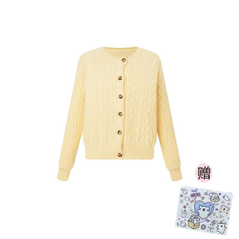 MARIE·COCO Knitwear Women's Custard Cardigan Crew Neck Moderate Cardigan
