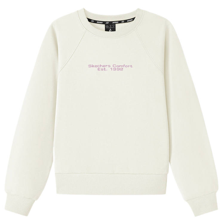 Skechers Sweatshirts Women's Marshmallow White 0074 Crew Neck Moderate