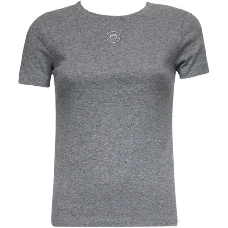 Marine Serre T Shirts Women's Gray Crew Neck