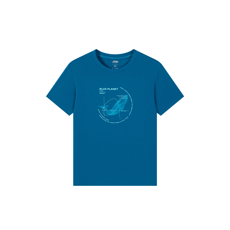 361° T Shirts Men's Pine Blue Crew Neck Moderate Straight Fit