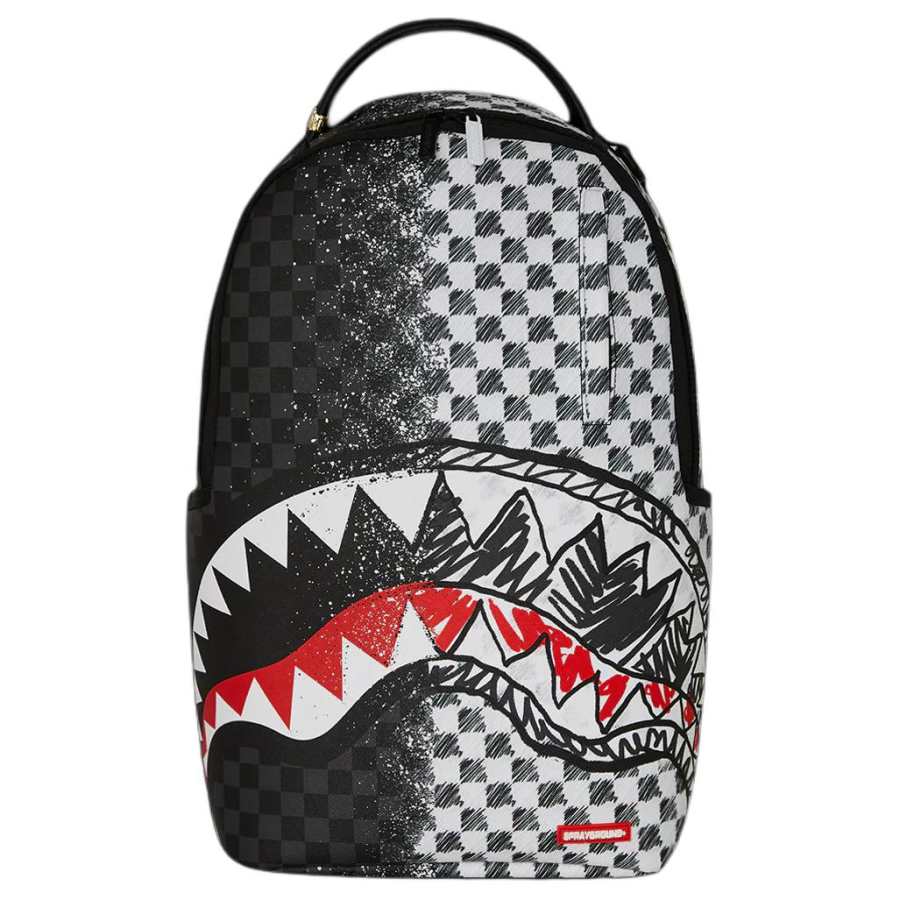 SPRAYGROUND SPRAYGROUND Artificial Leather Backpack Regular Unisex Black & White