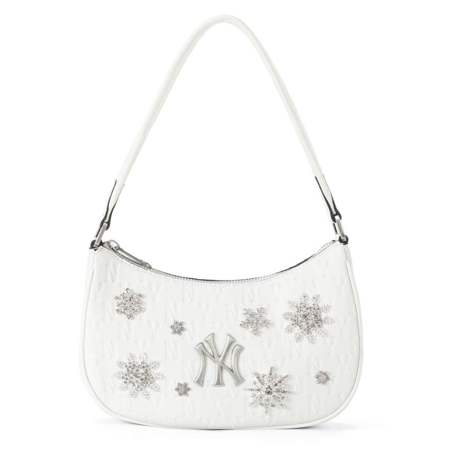 MLB MLB Bead, Material Decoration Underarm Shoulder Bag Regular Women's Ecru