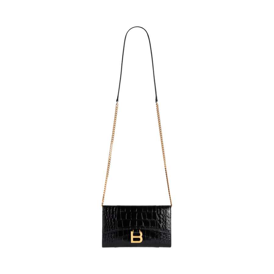 Balenciaga Calfskin Wallet Women's Black