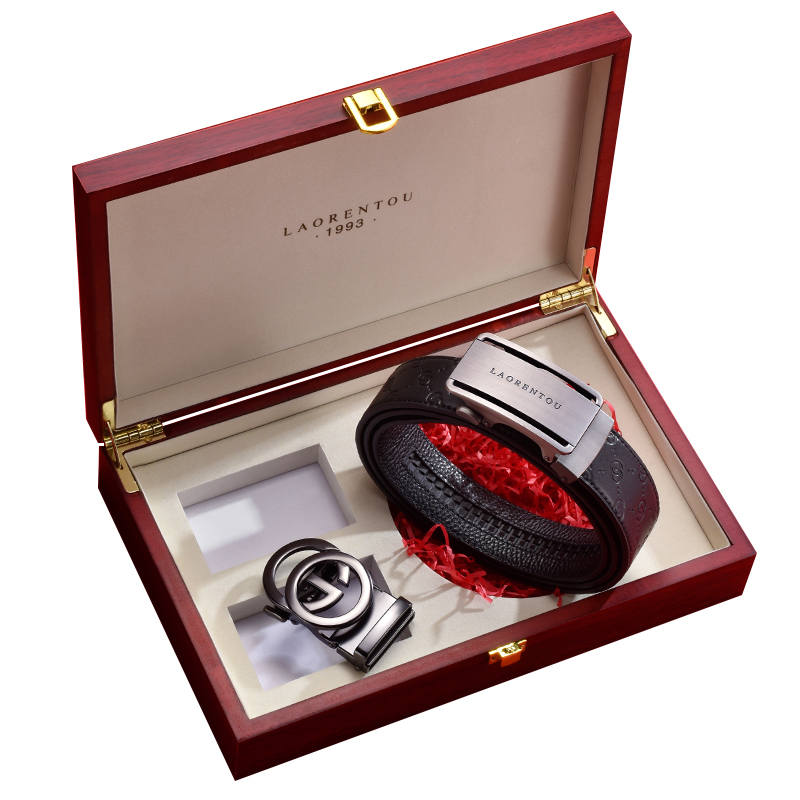 LAORENTOU Cow Leather Belts Men's 3.5cm