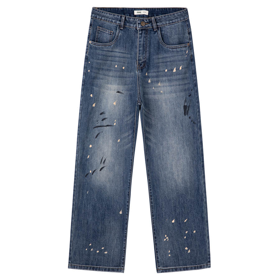 Jeep Jeans Unisex P755MWNO07 Blue Moderate Straight Fit Pants
