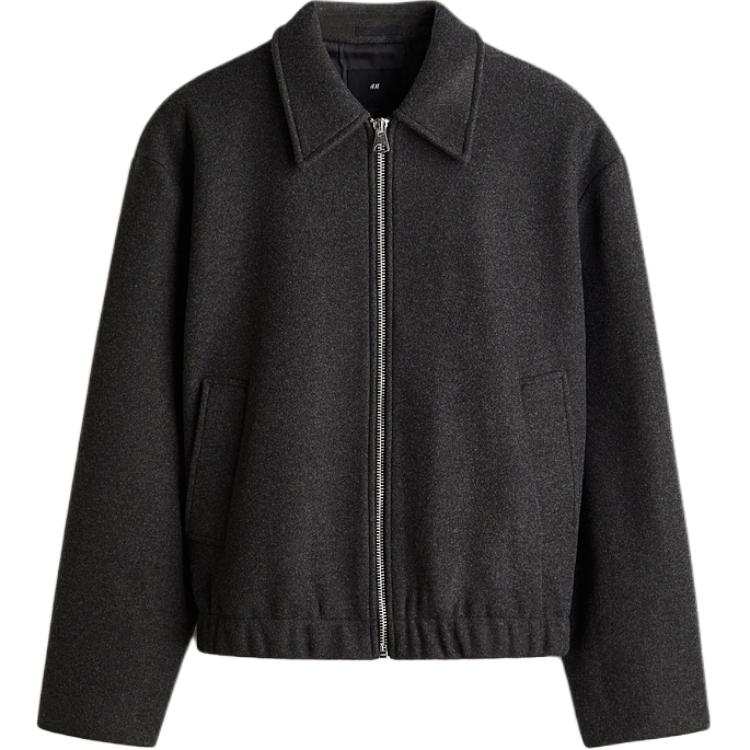 H&M H&M Jackets Men's Dark Gray Lapel Moderate Other