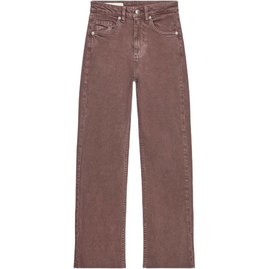 ZARA Trf Jeans Women's Dark Red Color Moderate Flared Pants