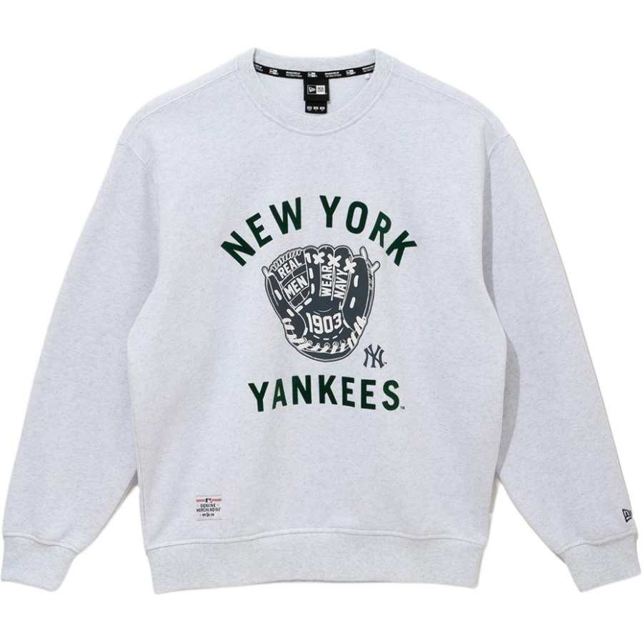 New Era FW25 Crew Neck Sweatshirt Korean Style Unisex Heather Gray