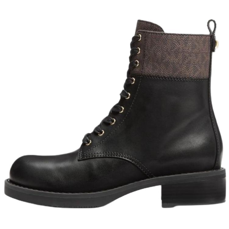 MICHAEL KORS Lyle Combat Boots 4cm Women's Black Brown