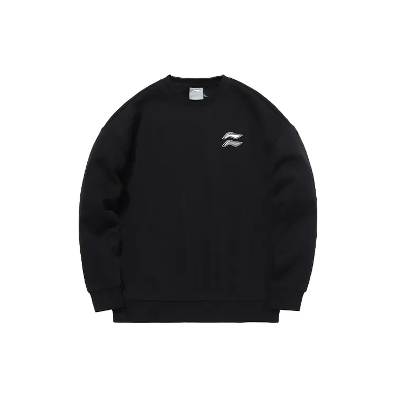 Li-Ning Li Ning Fall Fleece Lined Thermal Outdoor Sports Casual Crew Neck Long Sleeved Pullover Sweatshirt Men's