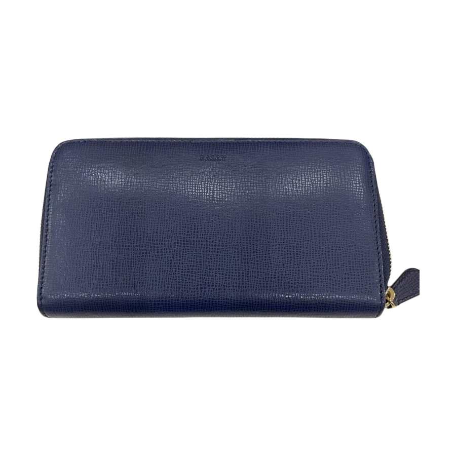 BALLY Cow Leather Wallet Women's Marine Blue