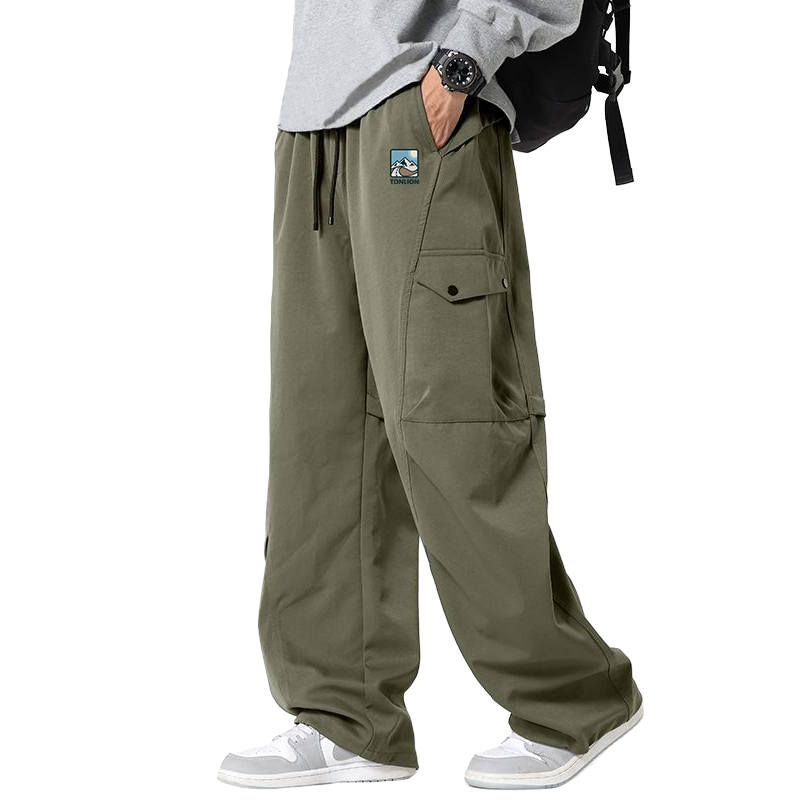 Tonlion Casual Pants Unisex Moderate Parachute Pants