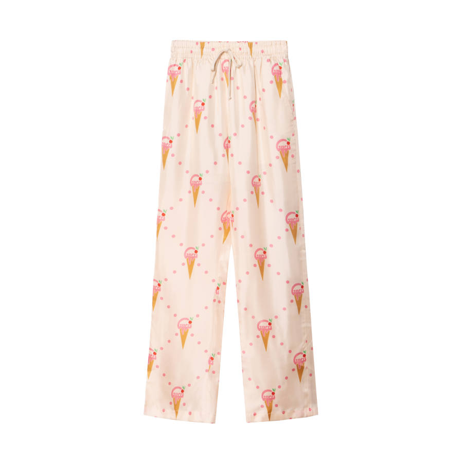 GUCCI Ice-cream Print Satin Trousers