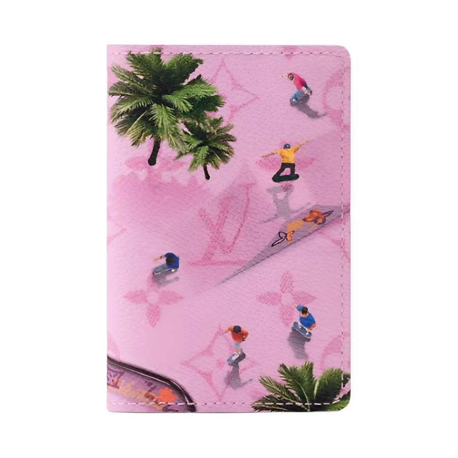 LOUIS VUITTON Pocket Organizer Monogram Coated Canvas Card Holder Women's Pink