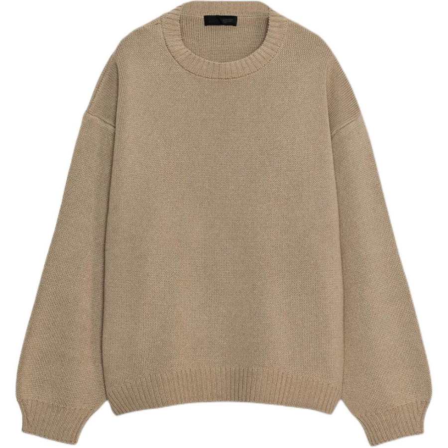ZARA Knitwear Women's Light Beige Crew Neck Moderate
