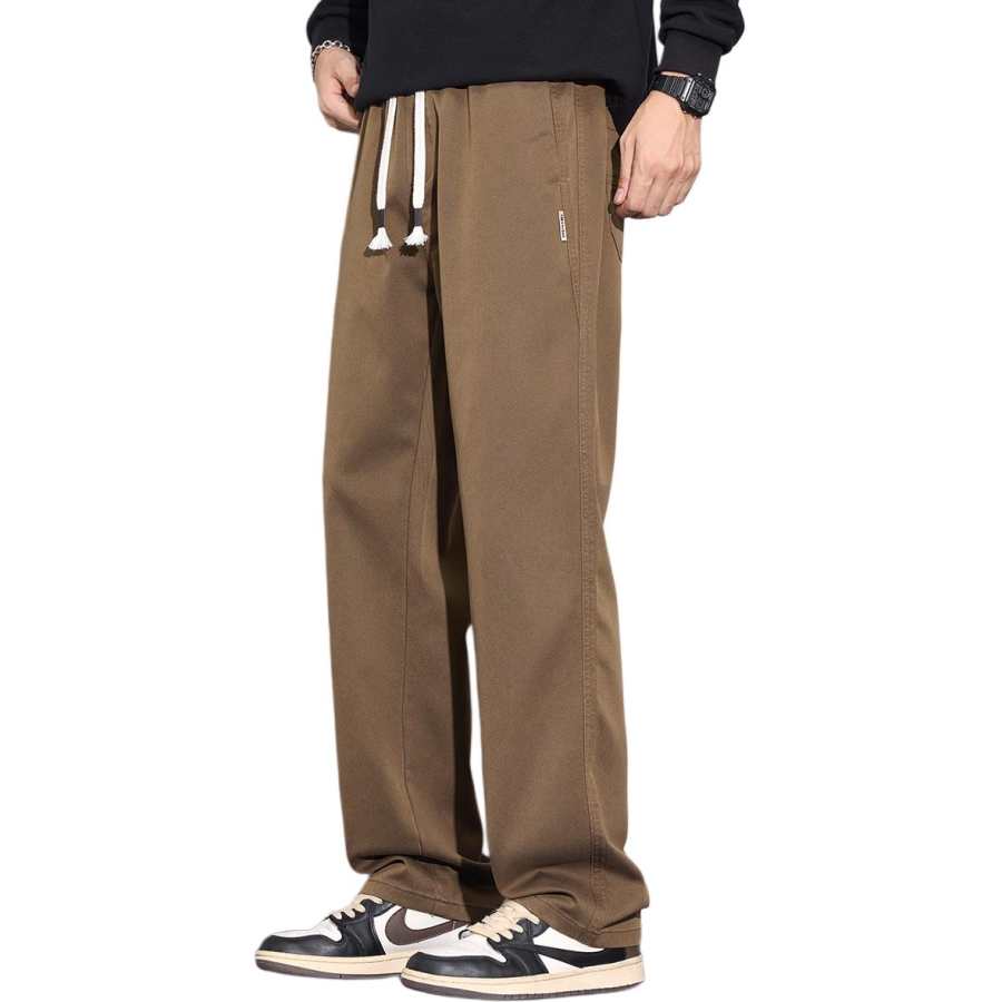 Tonlion Casual Pants Unisex Moderate Straight Fit Pants