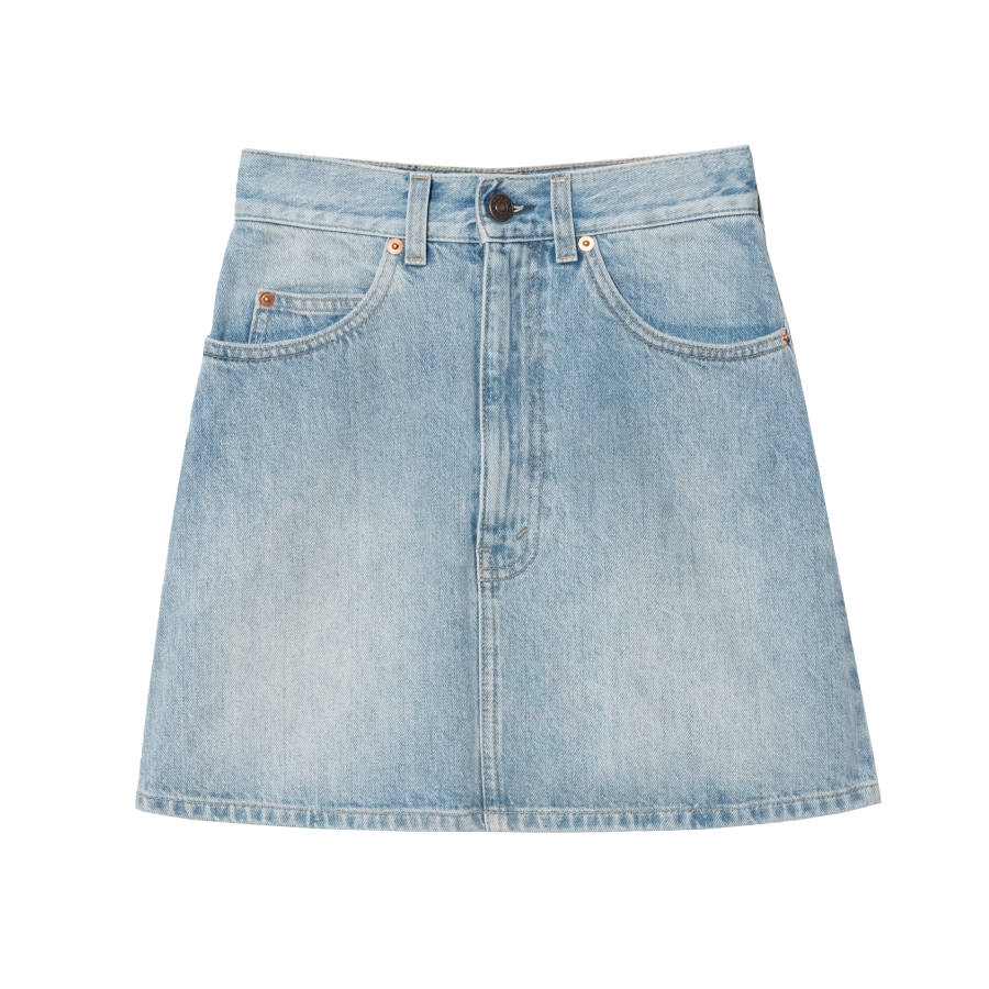 GUCCI x Doraemon Denim Short Skirts Women's Light Blue